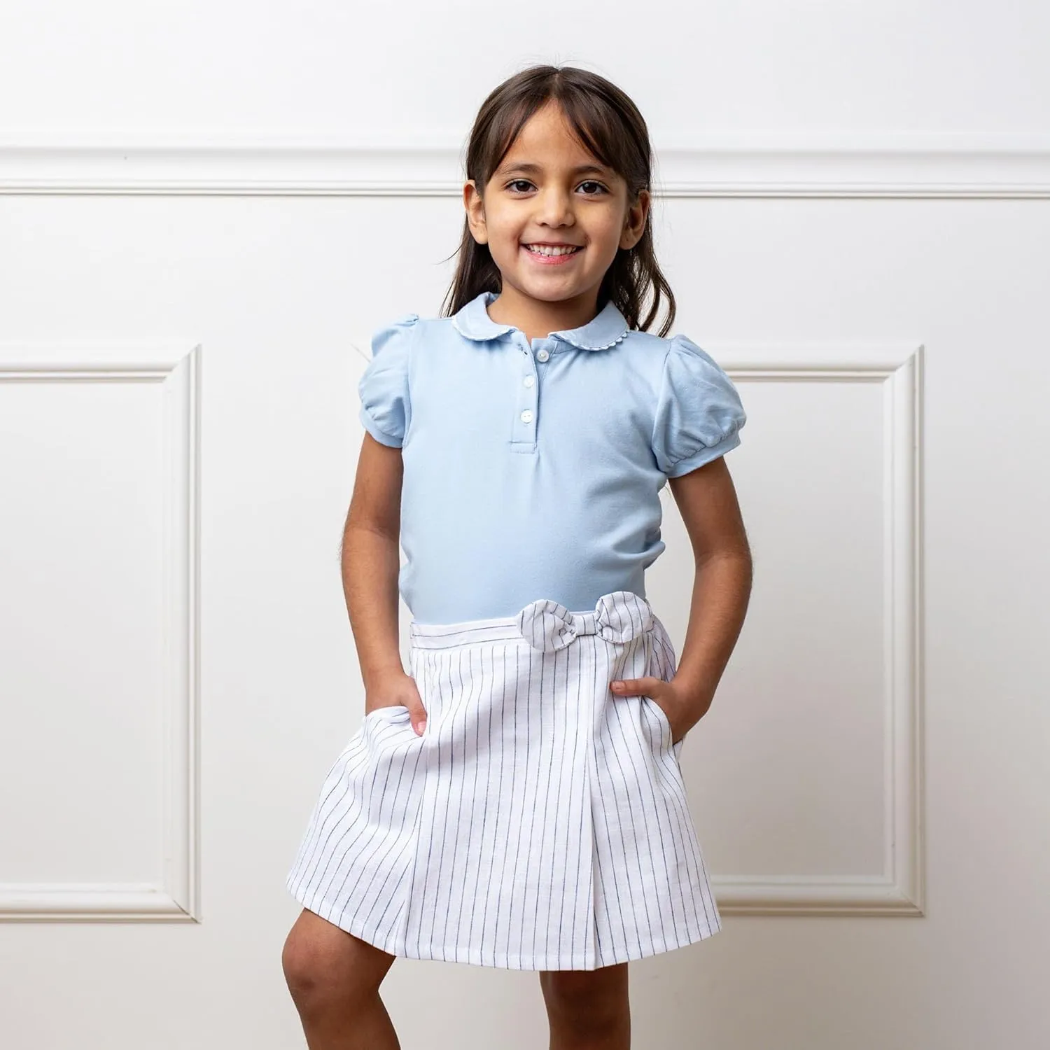 Hope & Henry Girls' Flat Front Pull-On Short