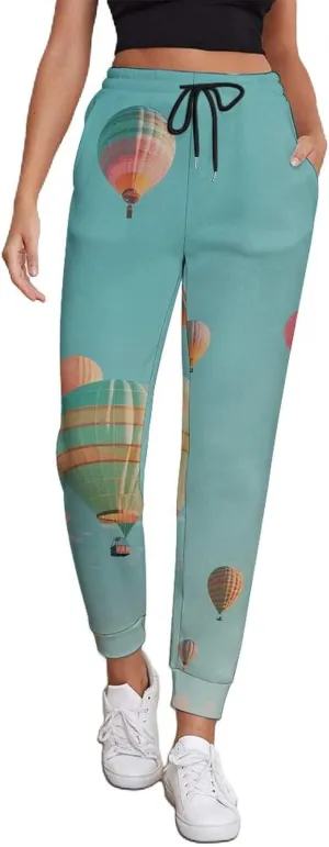 Hot Air Balloon Womens Sweatpants Drawstring Joggers Yoga Lounge Pants with Pockets