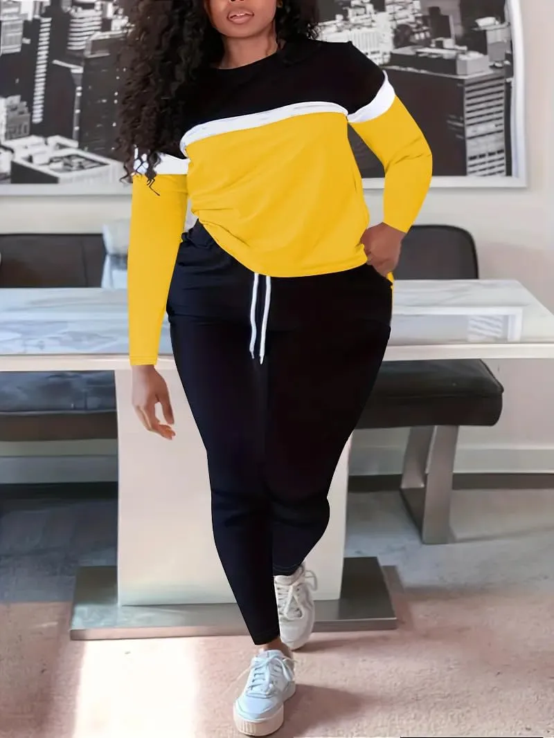 HTD Womens 2 Piece Outfits Casual Sweatsuits Long Sleeve Tracksuit Matching Sets