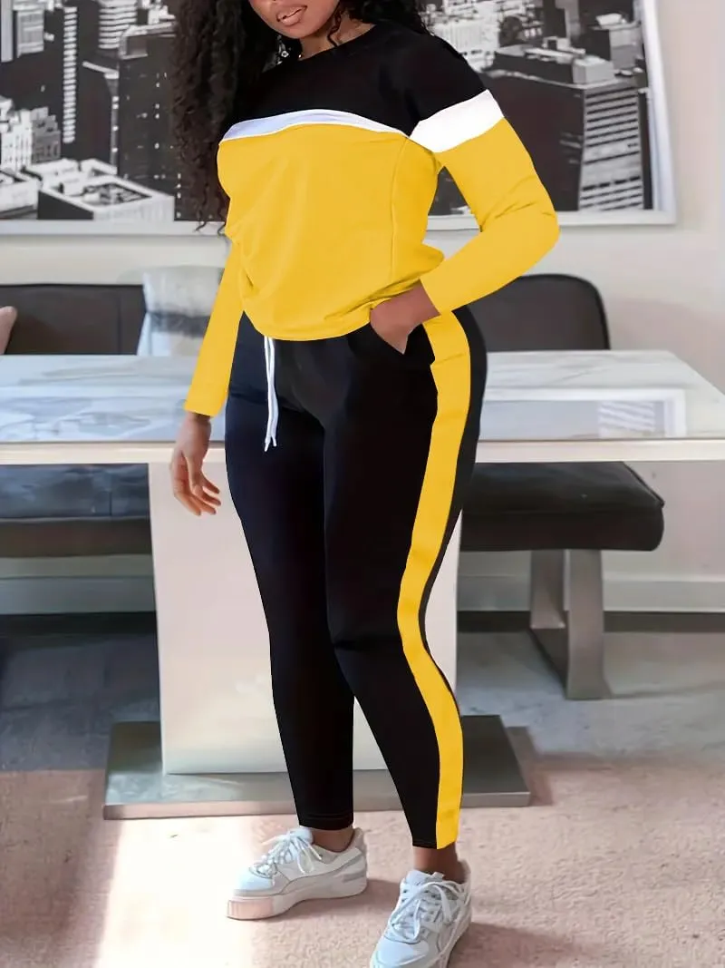 HTD Womens 2 Piece Outfits Casual Sweatsuits Long Sleeve Tracksuit Matching Sets