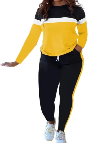 HTD Womens 2 Piece Outfits Casual Sweatsuits Long Sleeve Tracksuit Matching Sets