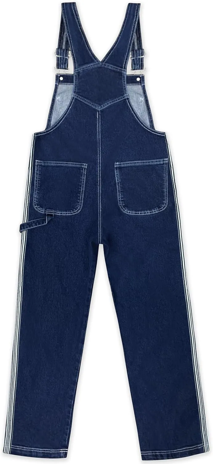 Hybrid & Company Womens Super Comfy Stretch Denim jumpsuit Pants Overalls