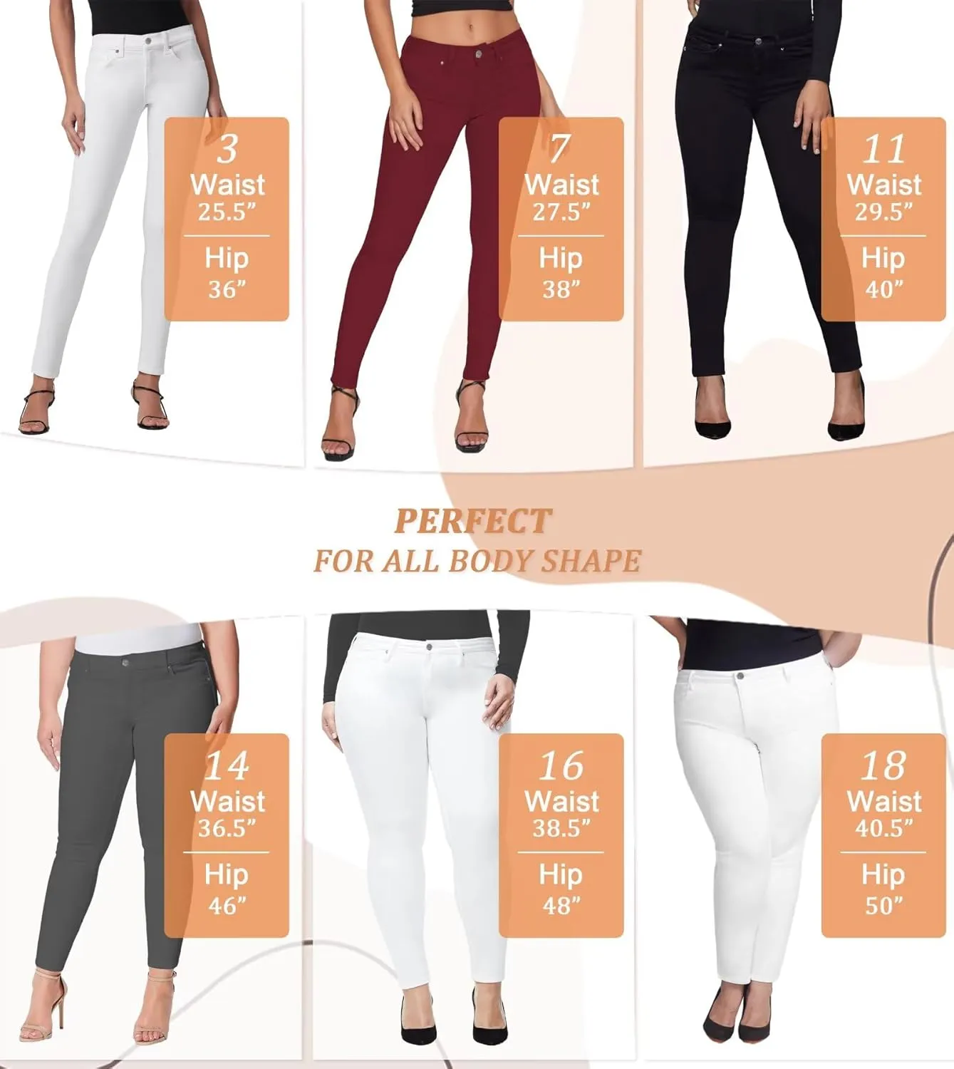Hybrid & Company Womens Super Stretch Comfy Denim Skinny Jeans