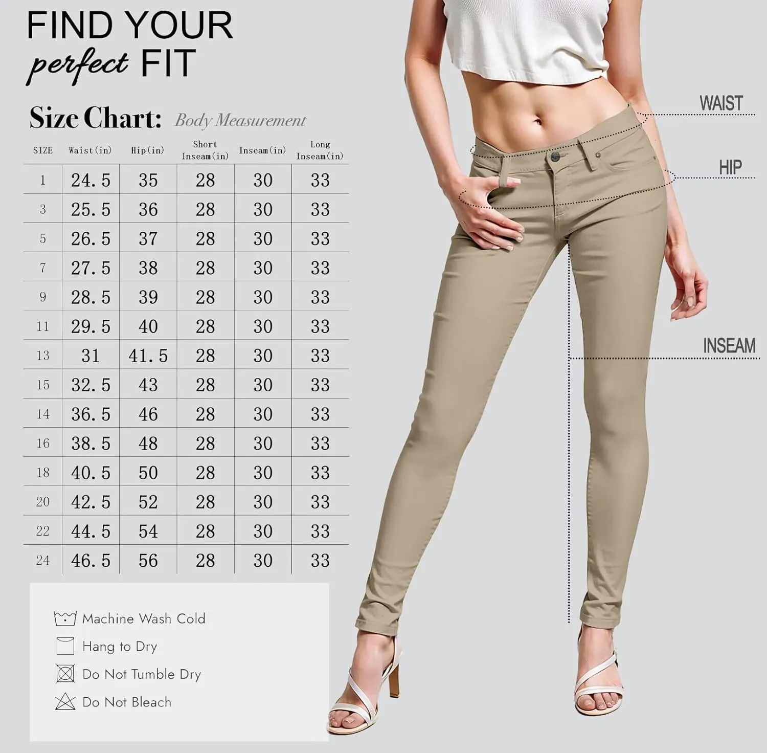 Hybrid & Company Womens Super Stretch Comfy Denim Skinny Jeans