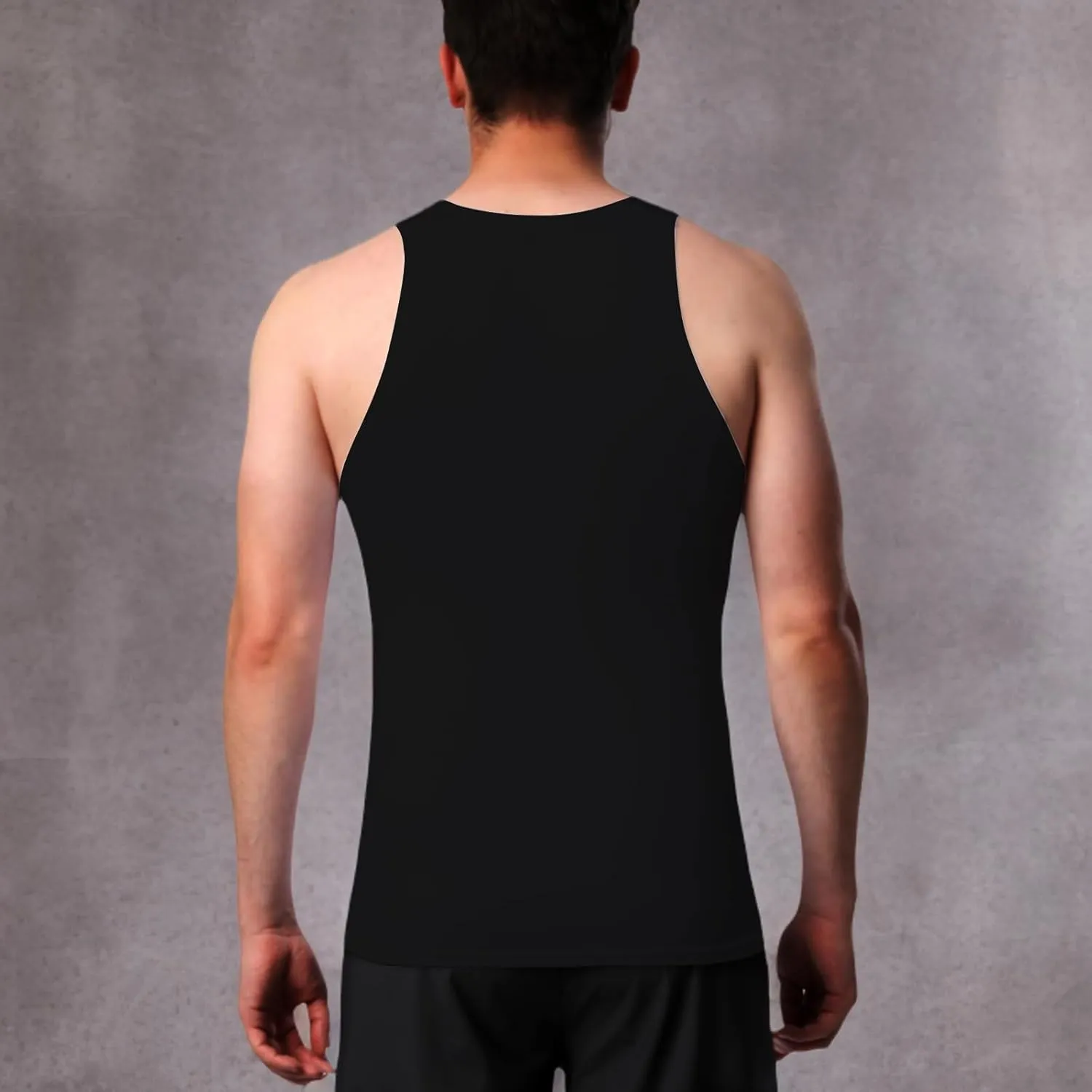 HYCOPROT 3 Pack Men's Athletic Compression Shirt Sleeveless Muscle Dry Fit Workout Tank Top for Running Training
