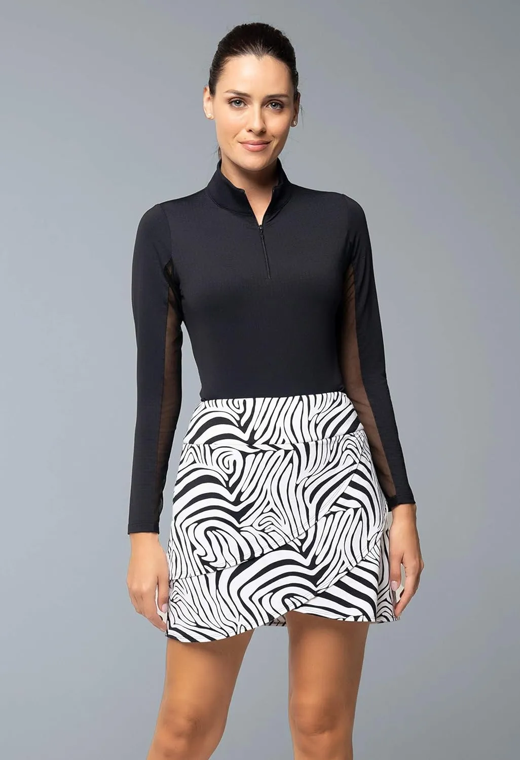 IBKUL Athleisure Wear Sun Protective UPF 50  Icefil Cooling Cecilia Print Layered Skort  60932