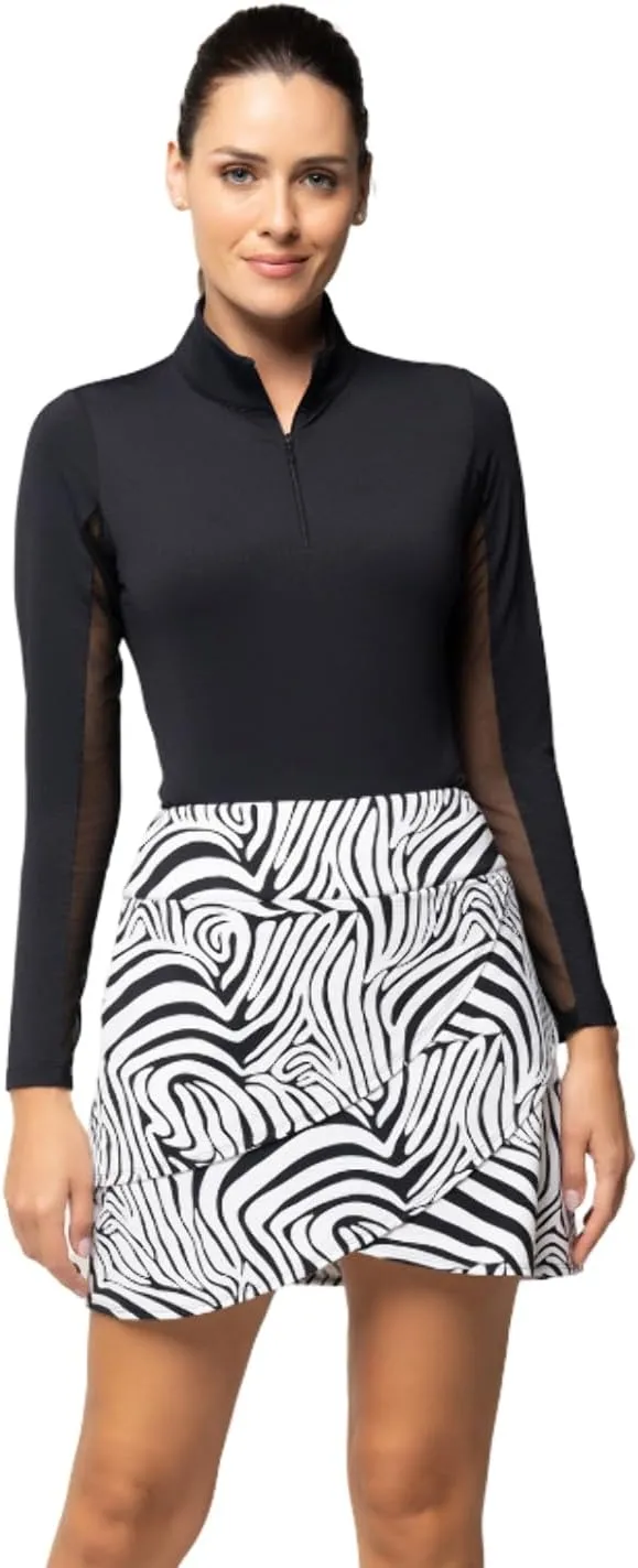 IBKUL Athleisure Wear Sun Protective UPF 50  Icefil Cooling Cecilia Print Layered Skort  60932