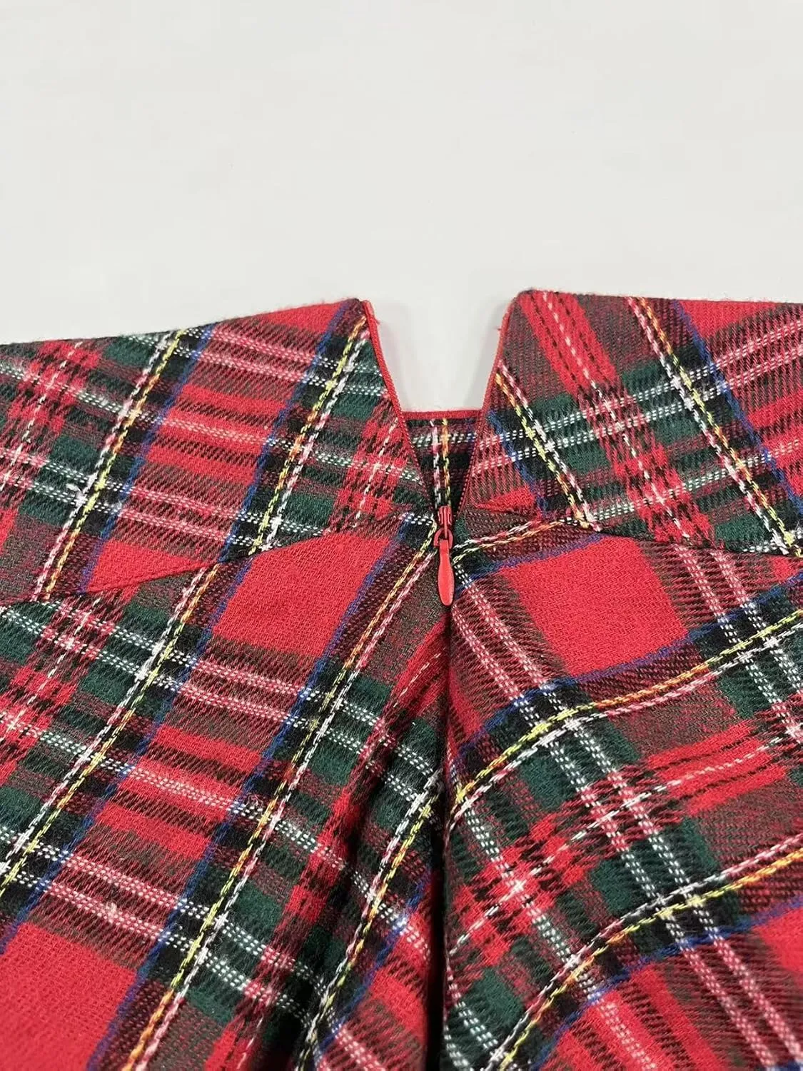 Islis Women's Cotton Plaid A Line Loose Maxi Skirts with Side Pockets
