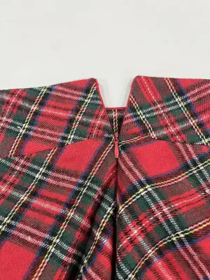 Islis Women's Cotton Plaid A Line Loose Maxi Skirts with Side Pockets
