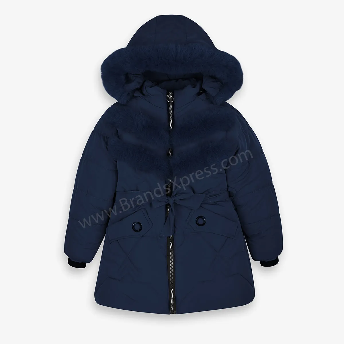 JGF Furr Warm Inner Blue Puffer Jacket 9828
