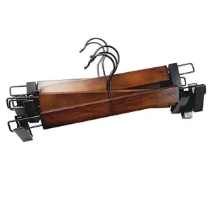 Kexinfan Hanger C Pants Folder Wooden Pants Rack Solid Wood Clothes Hanging Wood Drying Rack No Trace Anti-Skid Pants Clip Clothing Store Hanger, 33Cm Black Hook Pants Folder