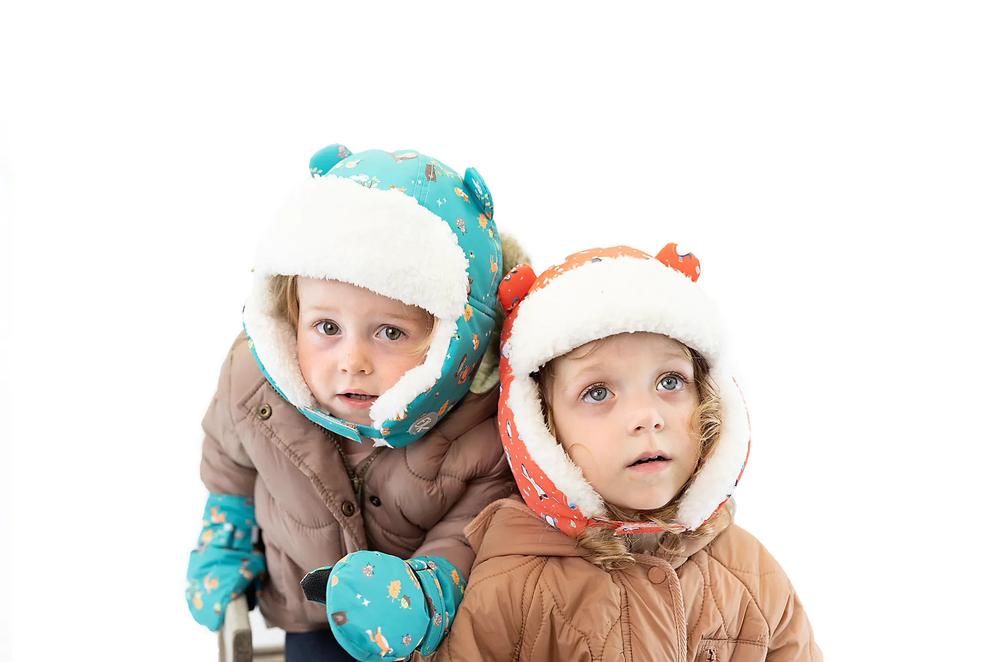 Kids Water Repellent Ski Mittens - Woodland Camp