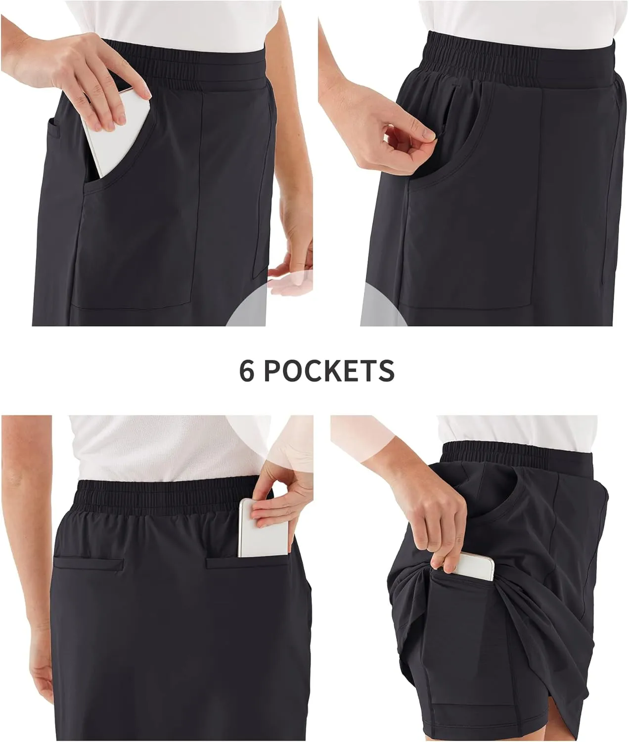 LastFor1 Women's Golf Skorts Lightweight Athletic Skirts UPF 50  Elastic Waist with Shorts for Casual Outdoor Tennis