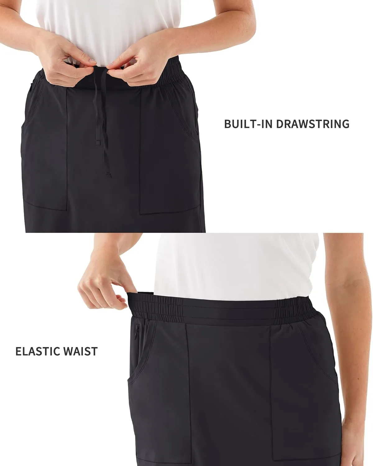 LastFor1 Women's Golf Skorts Lightweight Athletic Skirts UPF 50  Elastic Waist with Shorts for Casual Outdoor Tennis