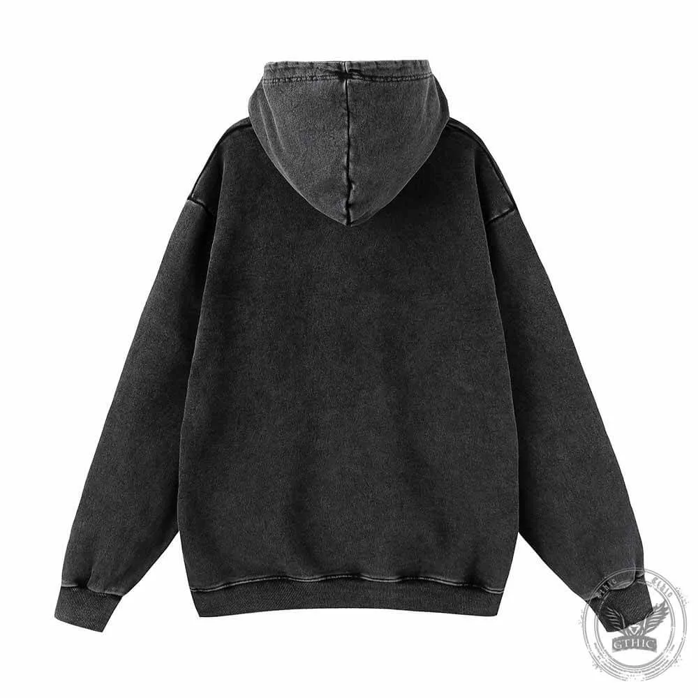 Leo Tarot Card Horoscope Vintage Washed Hoodie
