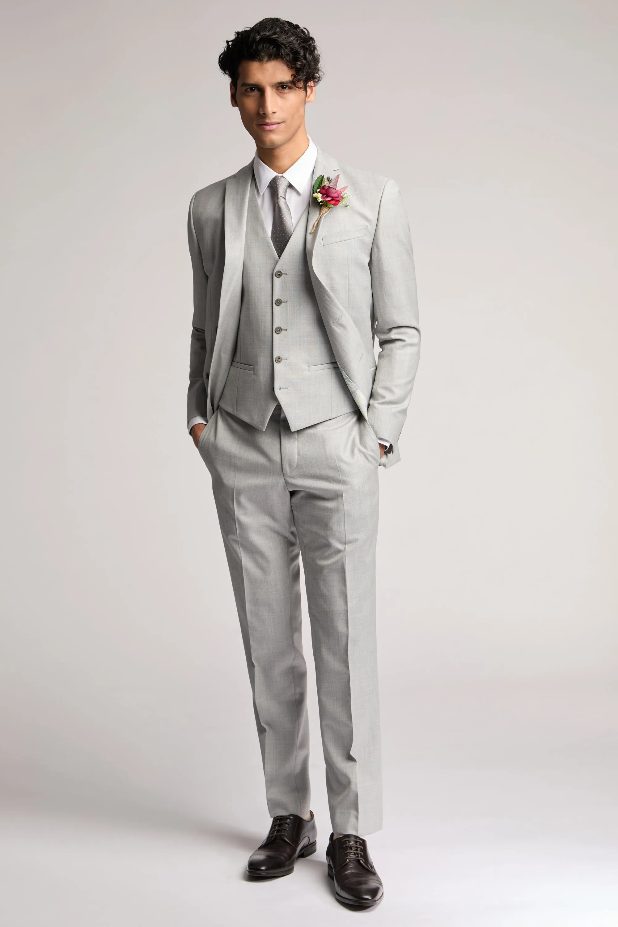 Light Grey Sharkskin Jacket Lt-Grey