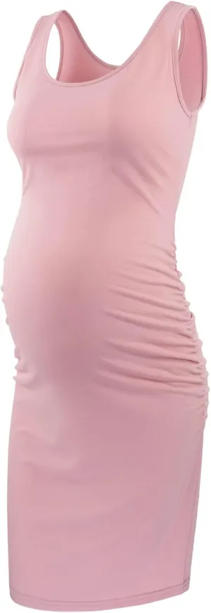 Liu & Qu Women's Maternity Sleeveless Tank Dresses Side Ruching Bodycon Dress for Daily Wearing or Baby Shower