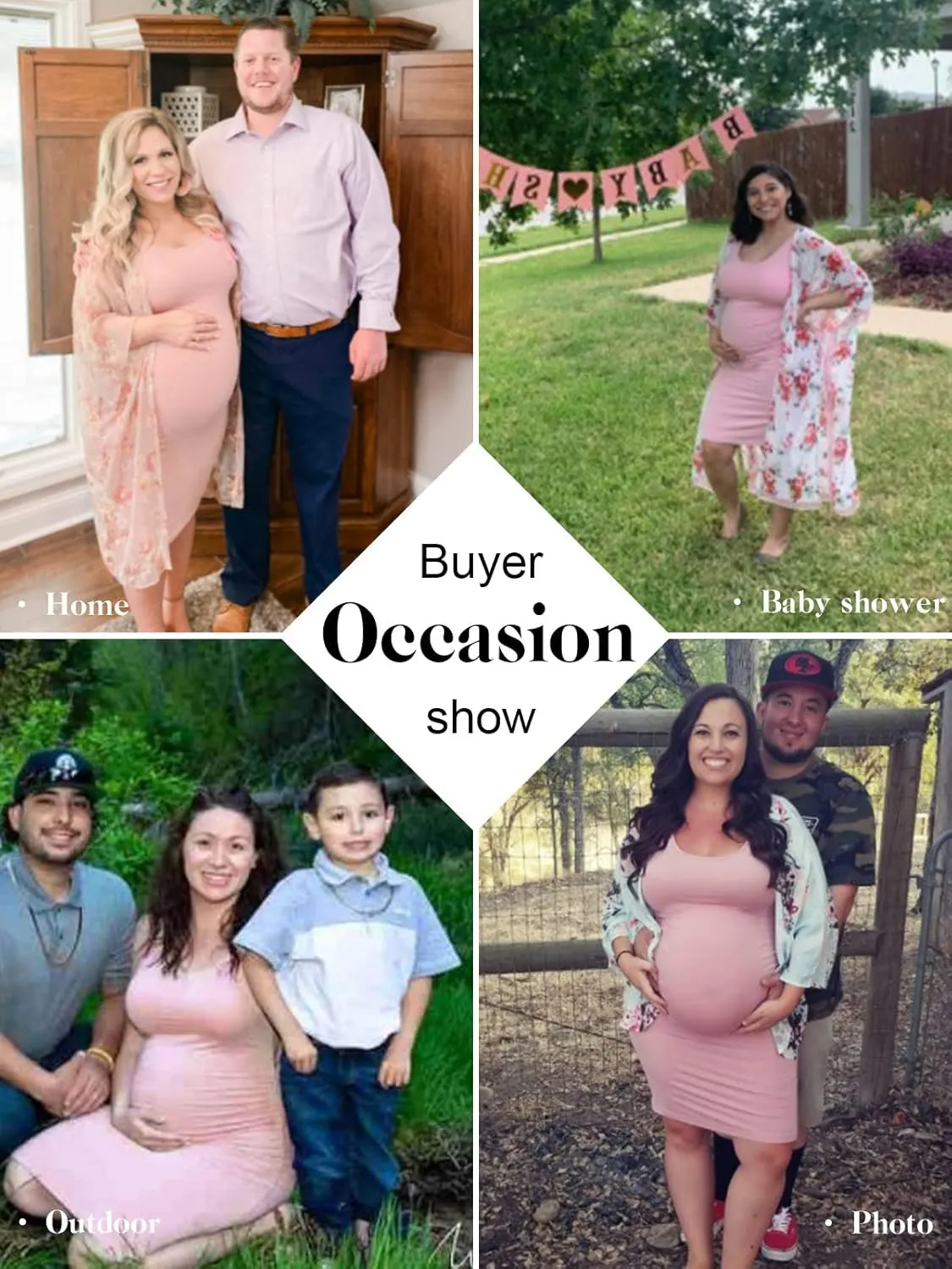 Liu & Qu Women's Maternity Sleeveless Tank Dresses Side Ruching Bodycon Dress for Daily Wearing or Baby Shower