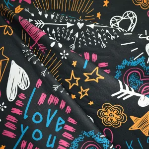 Love Notes Light Sweatshirt Fleece Graphite/Multi