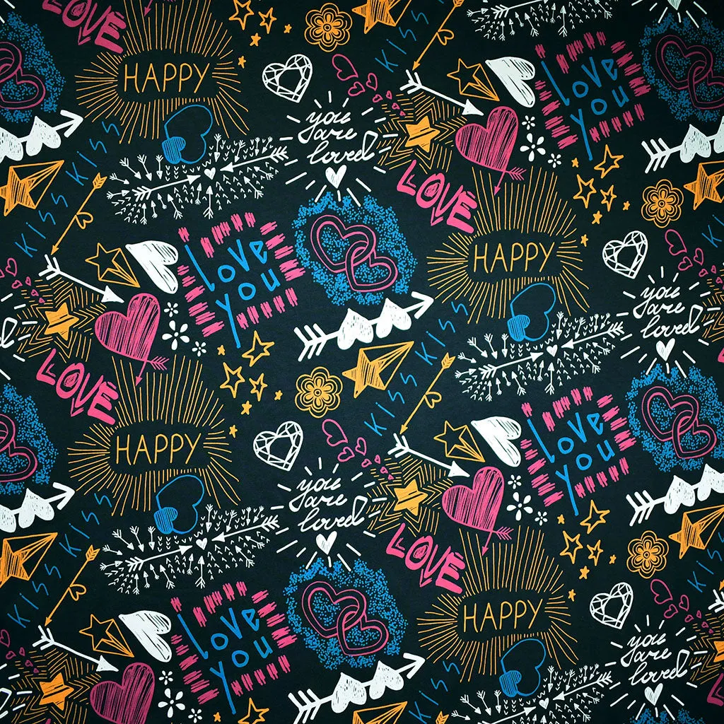 Love Notes Light Sweatshirt Fleece Graphite/Multi