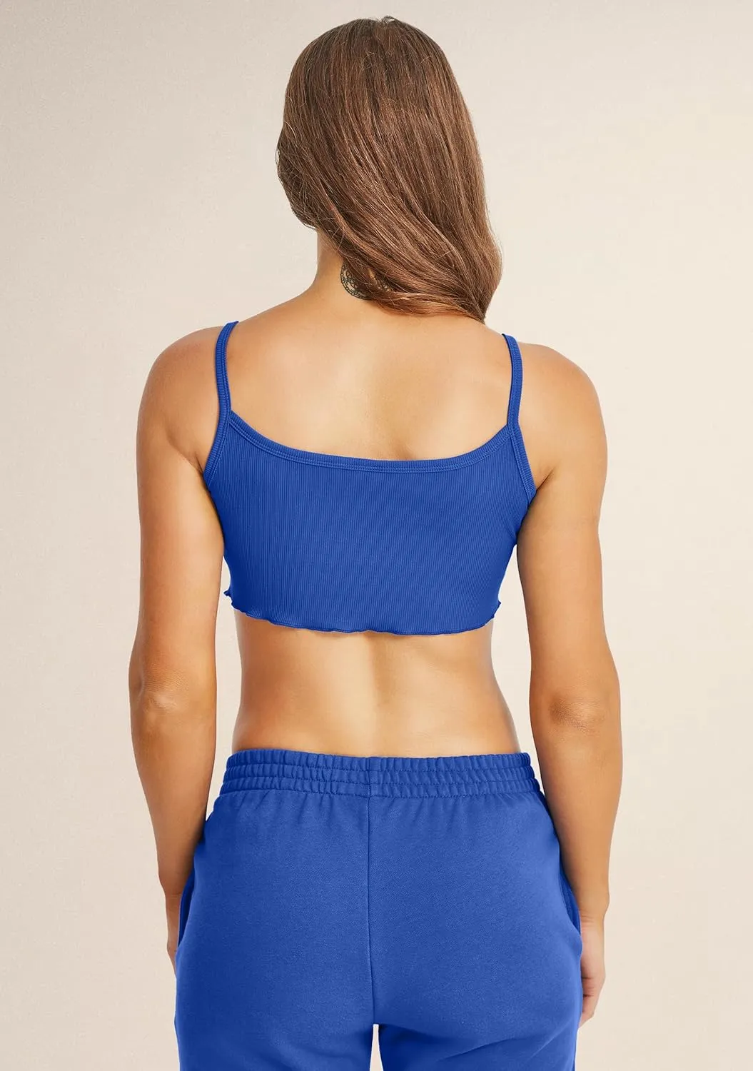 MEIVSO Womens Workout Crop Top Cami Without Built-in Bra Yoga Tank Tops Casual Spaghetti Strap Camisole