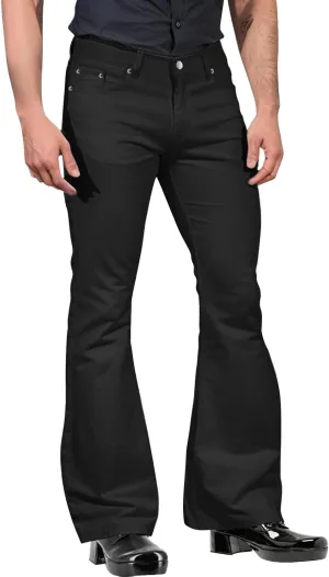 Men Flared Dress Pants Stylish Slim Fit Office Business Wide Leg Trousers 60s 70s Vintage Bootcut Bell Bottom Pants