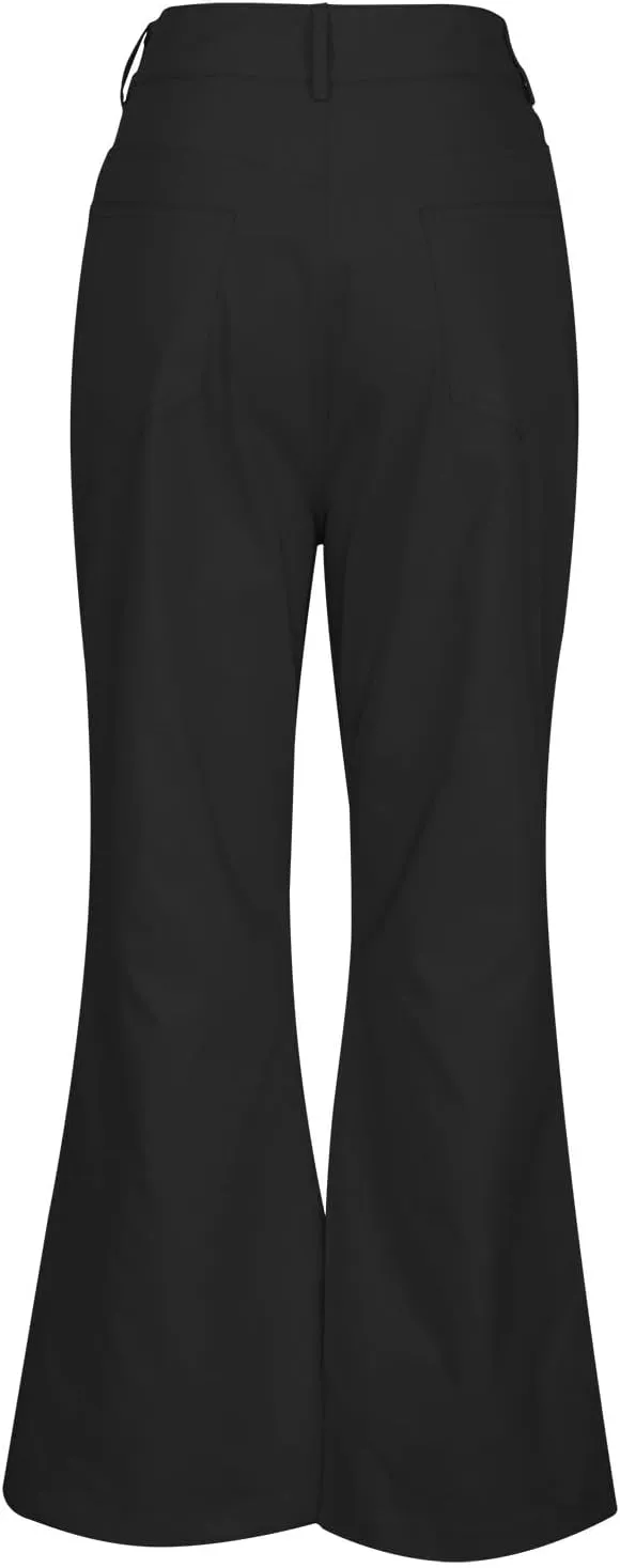 Men Flared Dress Pants Stylish Slim Fit Office Business Wide Leg Trousers 60s 70s Vintage Bootcut Bell Bottom Pants