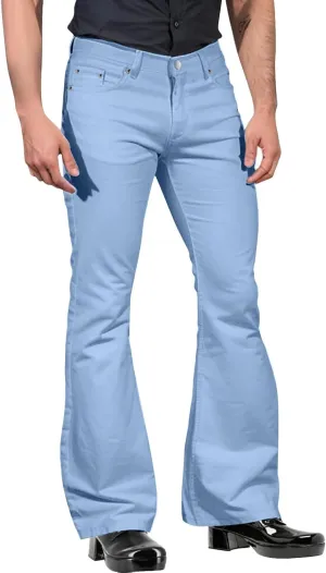 Men Flared Dress Pants Stylish Slim Fit Office Business Wide Leg Trousers 60s 70s Vintage Bootcut Bell Bottom Pants