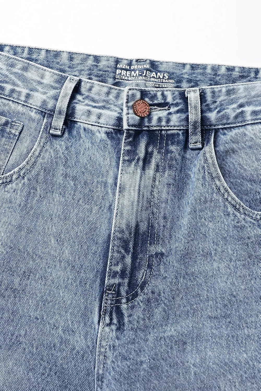 Men's Non-Stretch Loose Fit Wide-Leg Baggy Jeans Pants