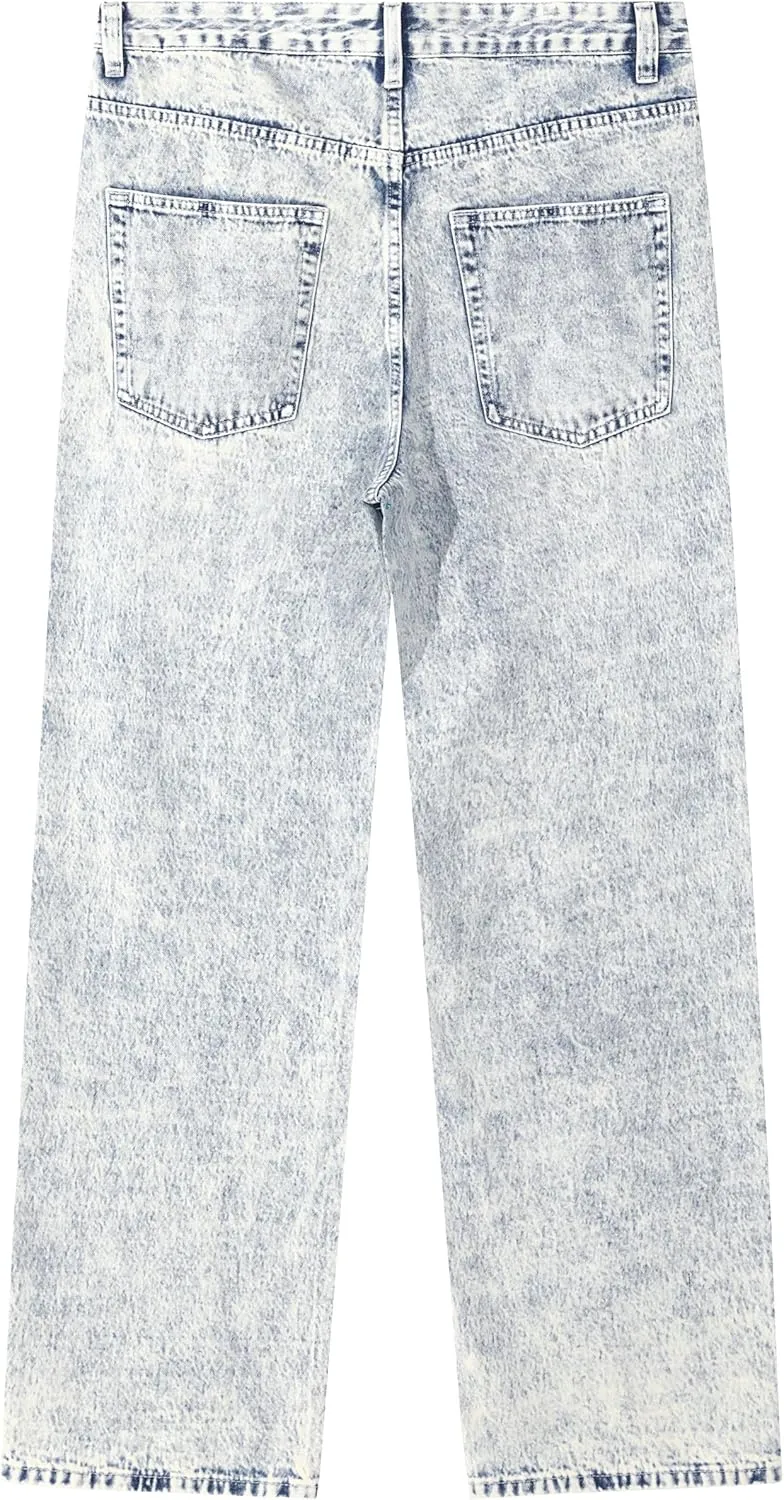 Men's Non-Stretch Loose Fit Wide-Leg Baggy Jeans Pants