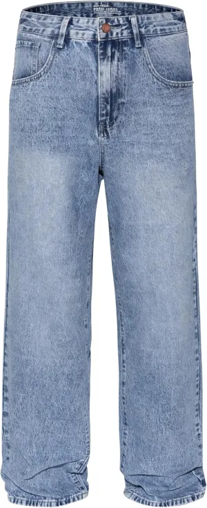 Men's Non-Stretch Loose Fit Wide-Leg Baggy Jeans Pants