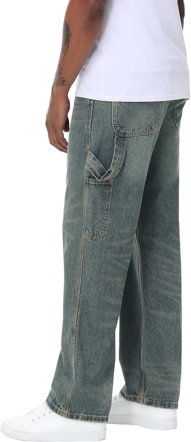 Men's Non-Stretch Loose Fit Wide-Leg Baggy Jeans Pants