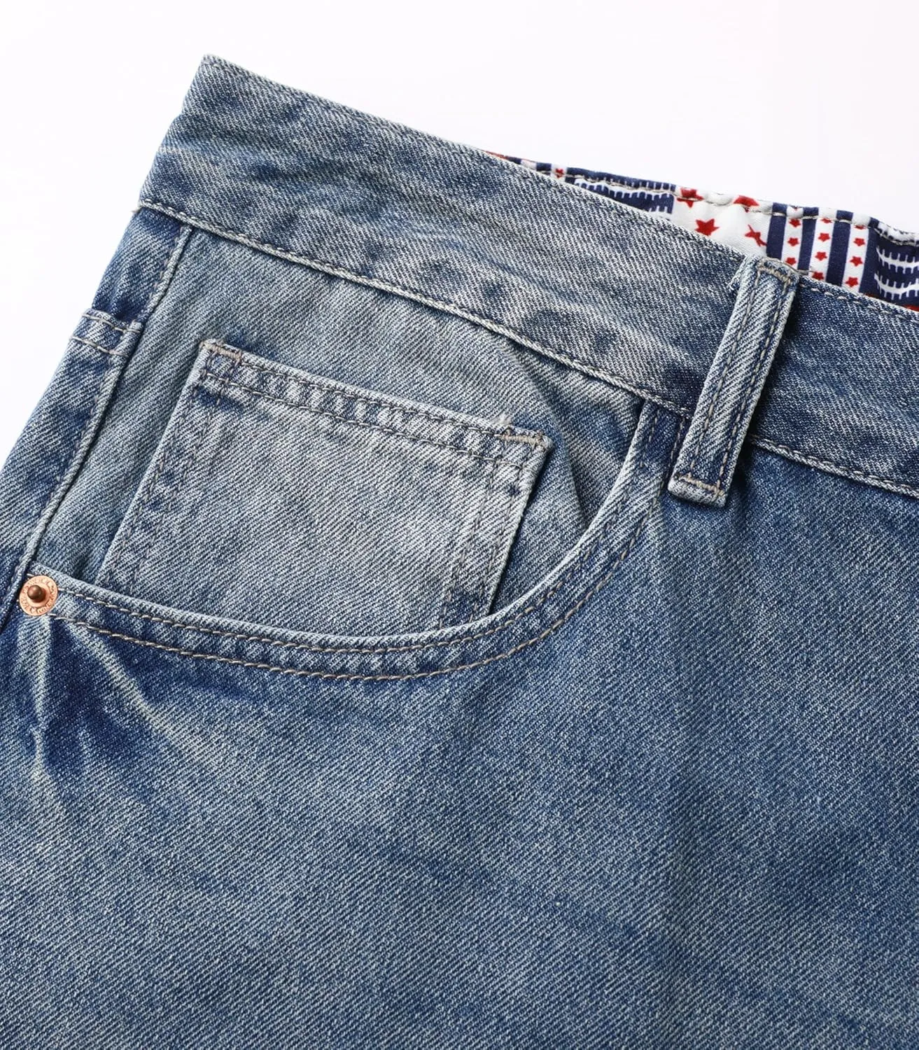 Men's Non-Stretch Regular Fit Straight-Leg Denim Pants Jeans