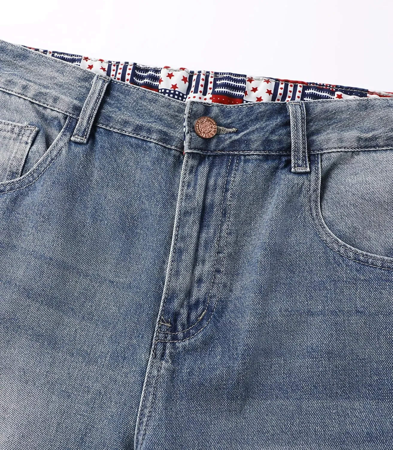 Men's Non-Stretch Regular Fit Straight-Leg Denim Pants Jeans