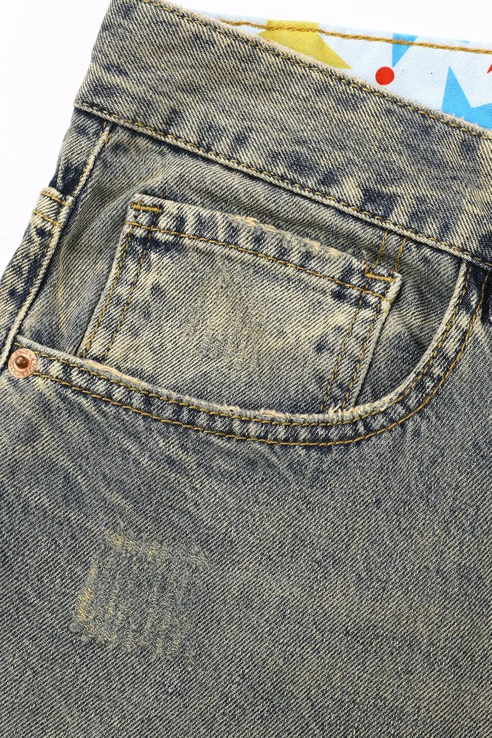 Men's Non-Stretch Regular Fit Straight-Leg Denim Pants Jeans