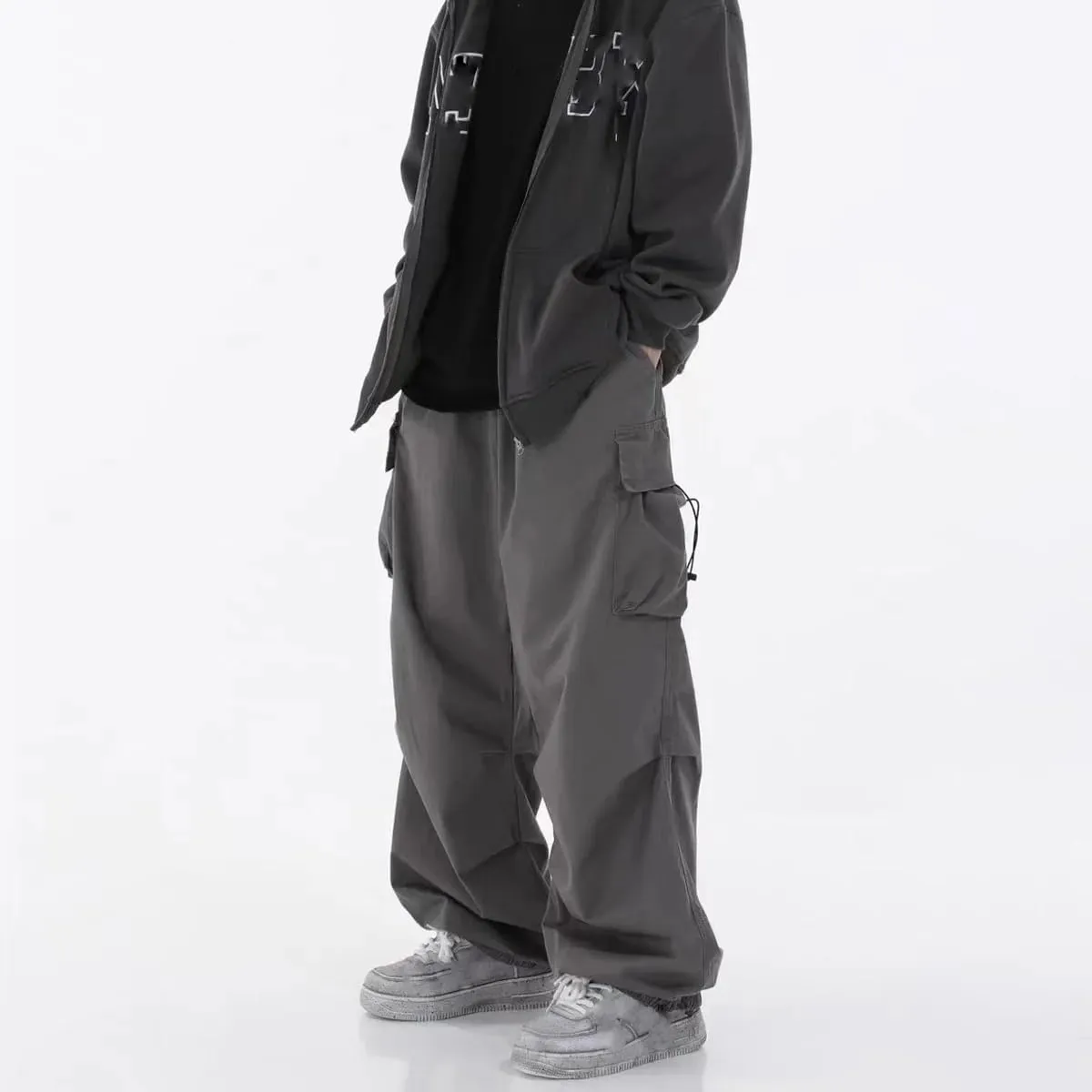 Men's Pants High Street Wide Leg Cargo Streetwear Harem
