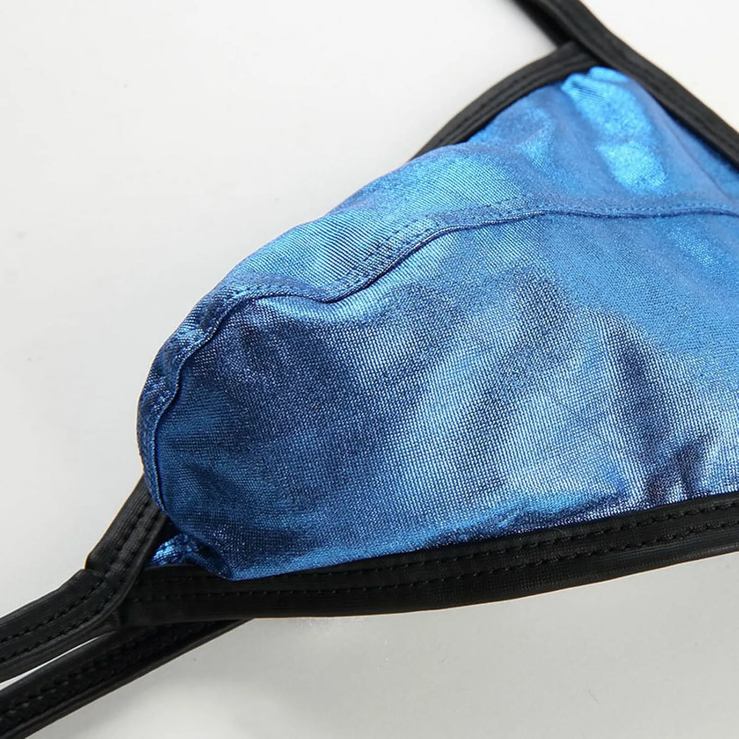 Mens Sexy Bright Faux Leather Pouch G-string Thongs Underwear Male Bikini Panties