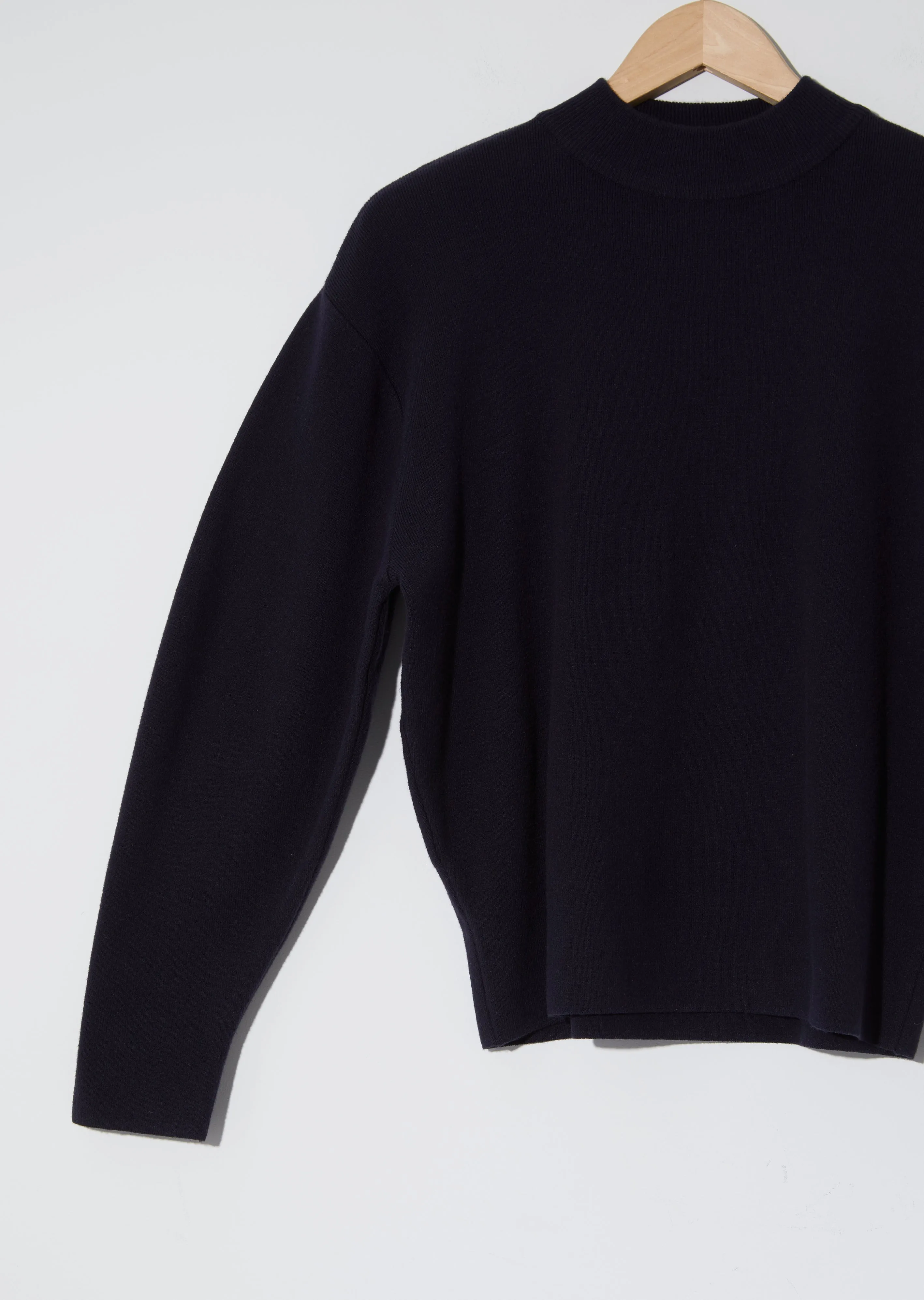 Mock Neck Sweater — Navy