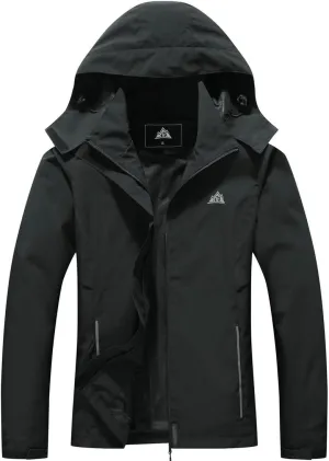 MOERDENG Women's Waterproof Rain Jacket Lightweight Raincoat Hooded Hiking Jacket Softshell Windbreaker