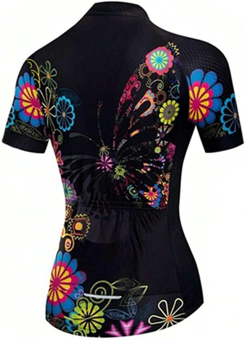 Mountain Bike Jersey Women Short Sleeve Cycling Jersey Biking Shirt Sun Protection Short Tops Comfortable Quick Dry