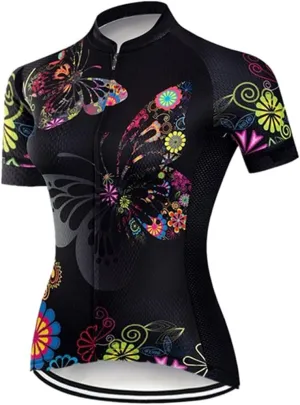 Mountain Bike Jersey Women Short Sleeve Cycling Jersey Biking Shirt Sun Protection Short Tops Comfortable Quick Dry