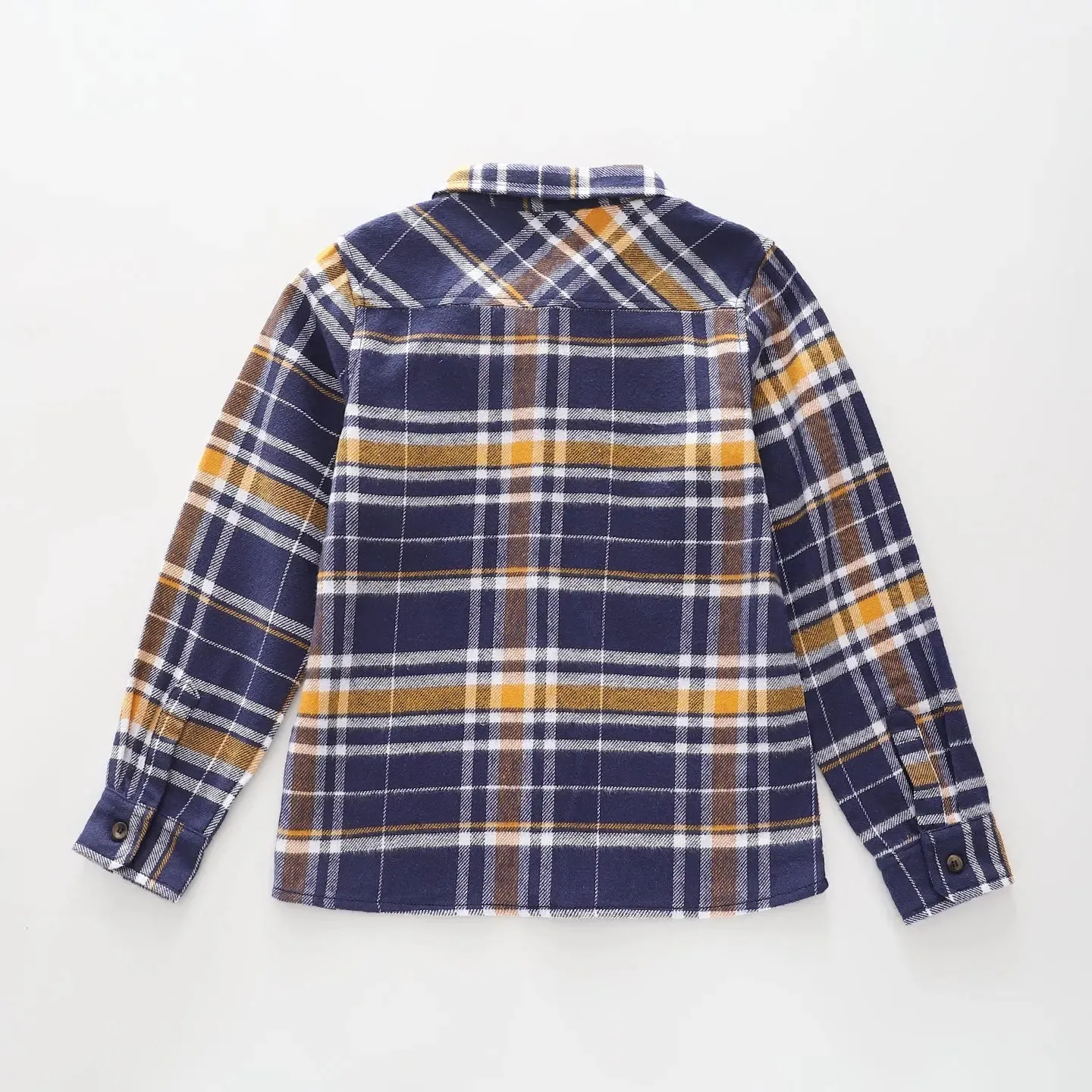 Navy Yellow Check Shirt