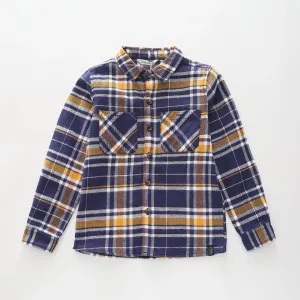 Navy Yellow Check Shirt