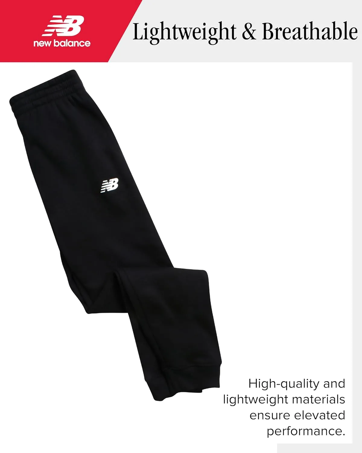 New Balance Boys' Sweatsuit Set - 2 Piece Cotton Blend Fleece Pullover Hoodie and Active Jogger Sweatpants for Boys (8-16)