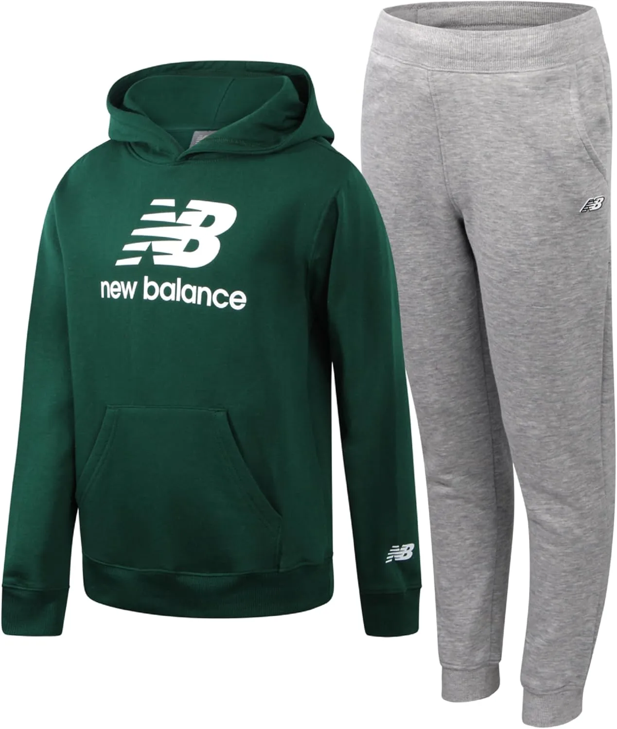 New Balance Boys Tracksuit Set - 2 Piece Athletic Performance Fleece Pullover Hoodie and Jogger Sweatpants Set (Sizes: 8-20)