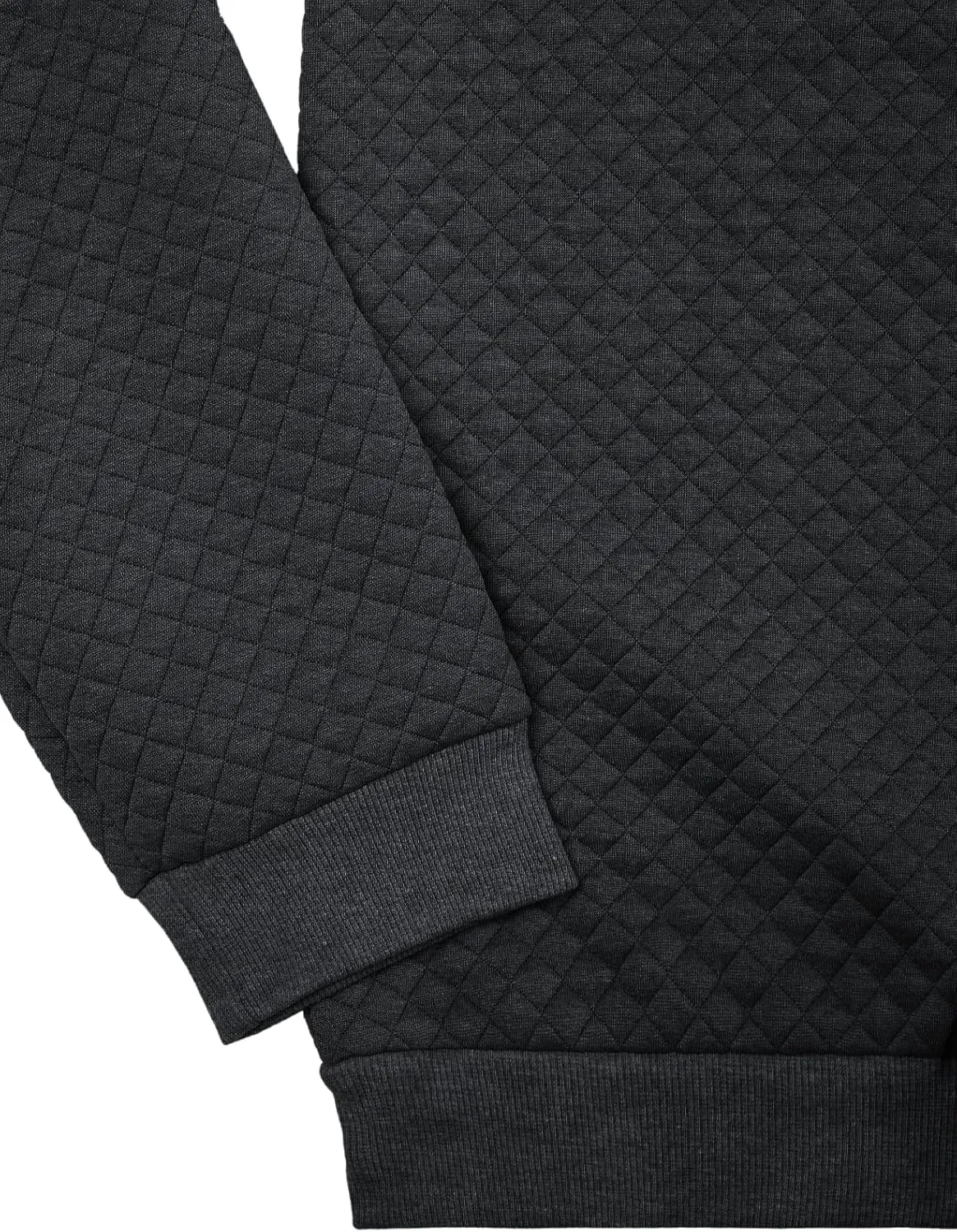 Ohoo Mens Slim Fit Quilted Pullover Hoodie Lightweight Long Sleeve