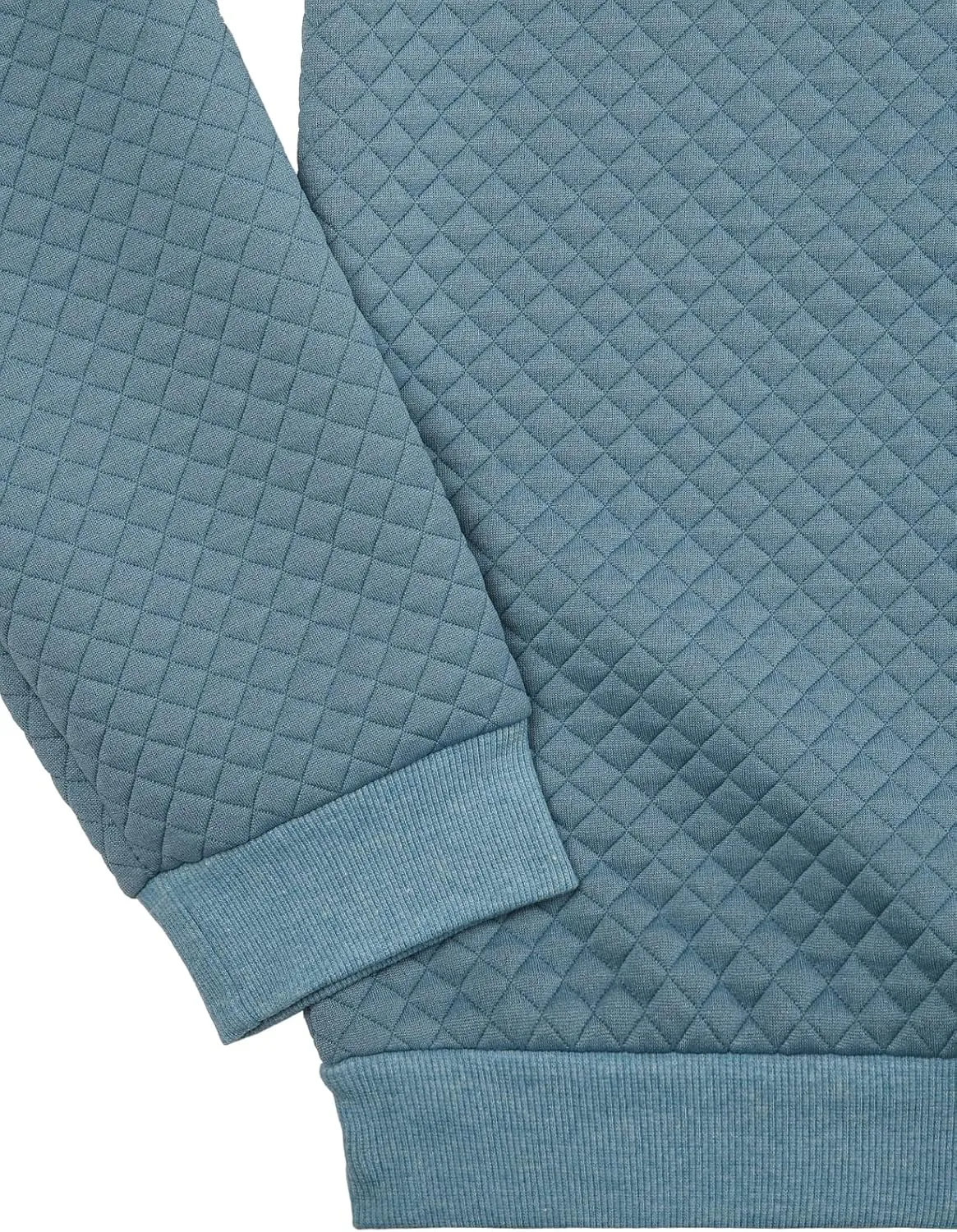 Ohoo Mens Slim Fit Quilted Pullover Hoodie Lightweight Long Sleeve