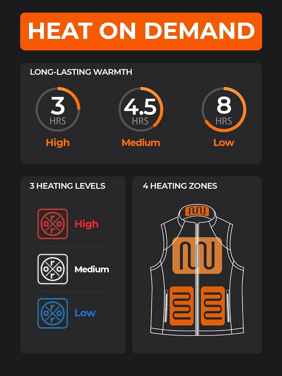 ORORO Men's Lightweight Quilted Heated Vest with Battery, Heated Quilted Vest (Charger Not Included)