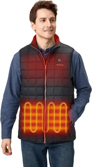 ORORO Men's Lightweight Quilted Heated Vest with Battery, Heated Quilted Vest (Charger Not Included)