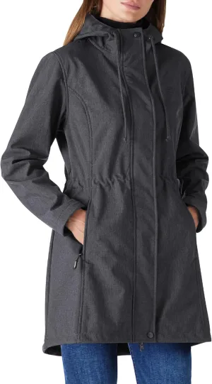 Outdoor Ventures Women's Lightweight Waterproof Fleece Lined Hooded Softshell Rain Jacket, Warm Windbreaker Long Coat